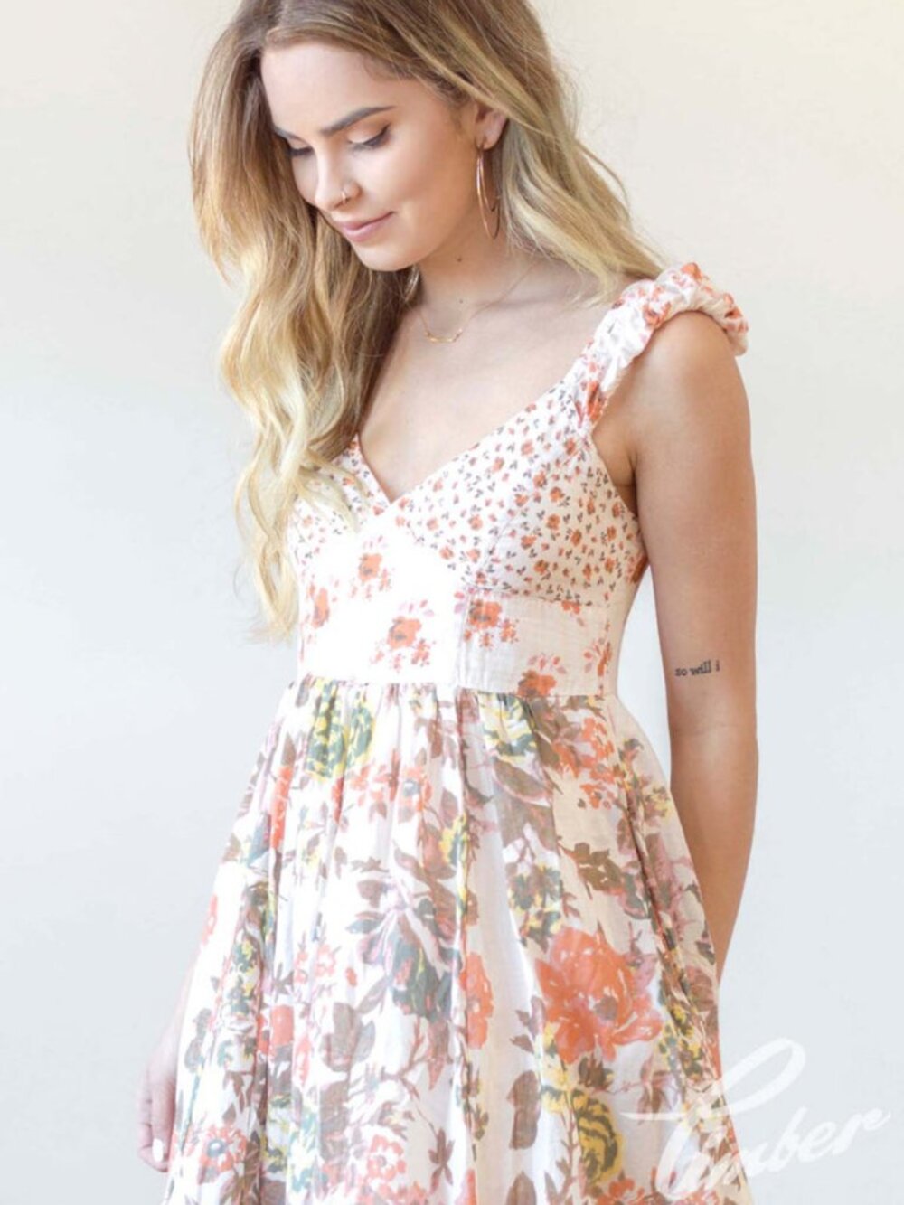 Free People Love You Midi Dress in Ivory